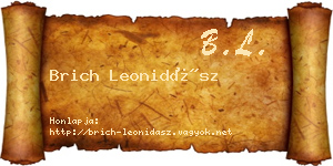Brich Leonidász névjegykártya